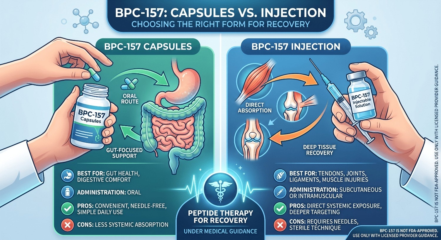 BPC-157 Capsules vs Injection: Which Form Is Right for Recovery?