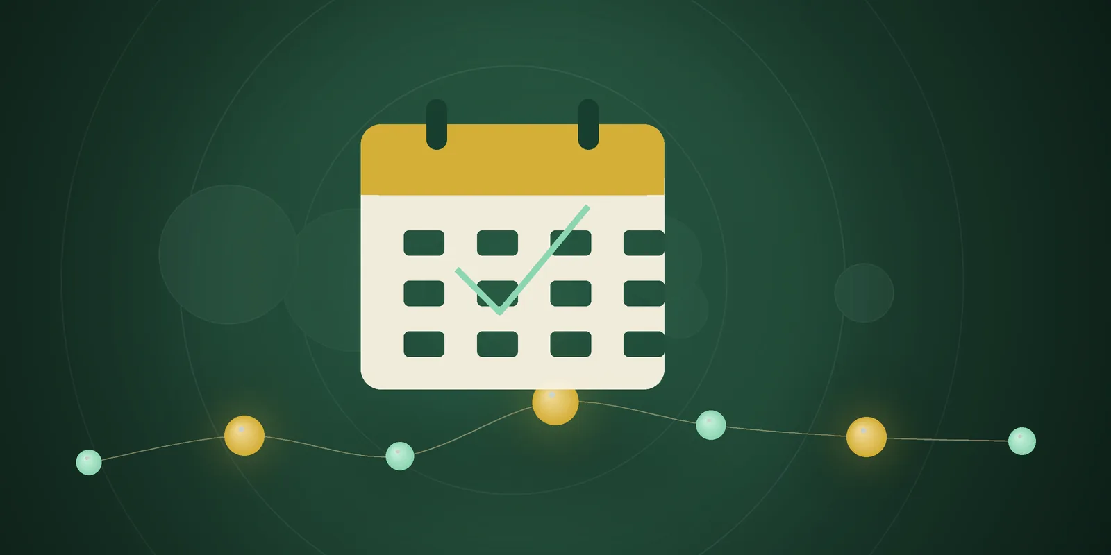 Illustrated cover: a calendar with a mint check mark on a deep green background